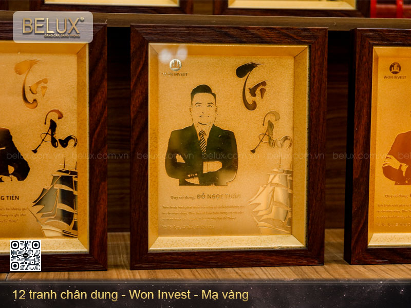 Tranh chân dung thiết kế theo yêu cầu mạ vàng 24k&nbsp;